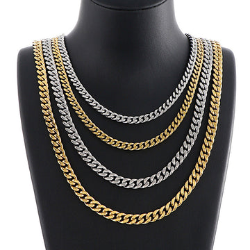 Silver&Golden Color Cuban Necklace