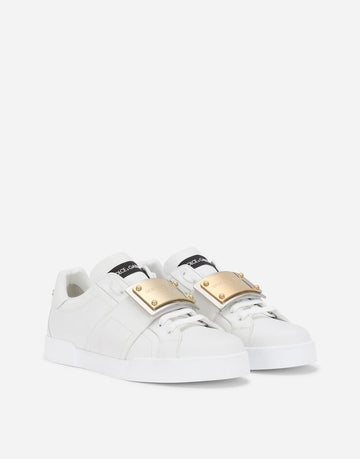 Calfskin Portofino sneakers with branded tag